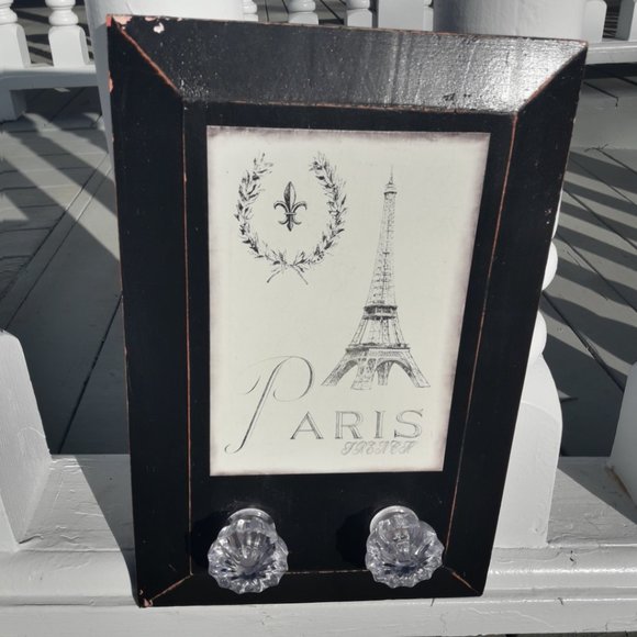 Crystal Door Knob Coat Rack Eiffel Tower Paris Theme Wall Hanging Hooks Jewelry - Picture 12 of 12